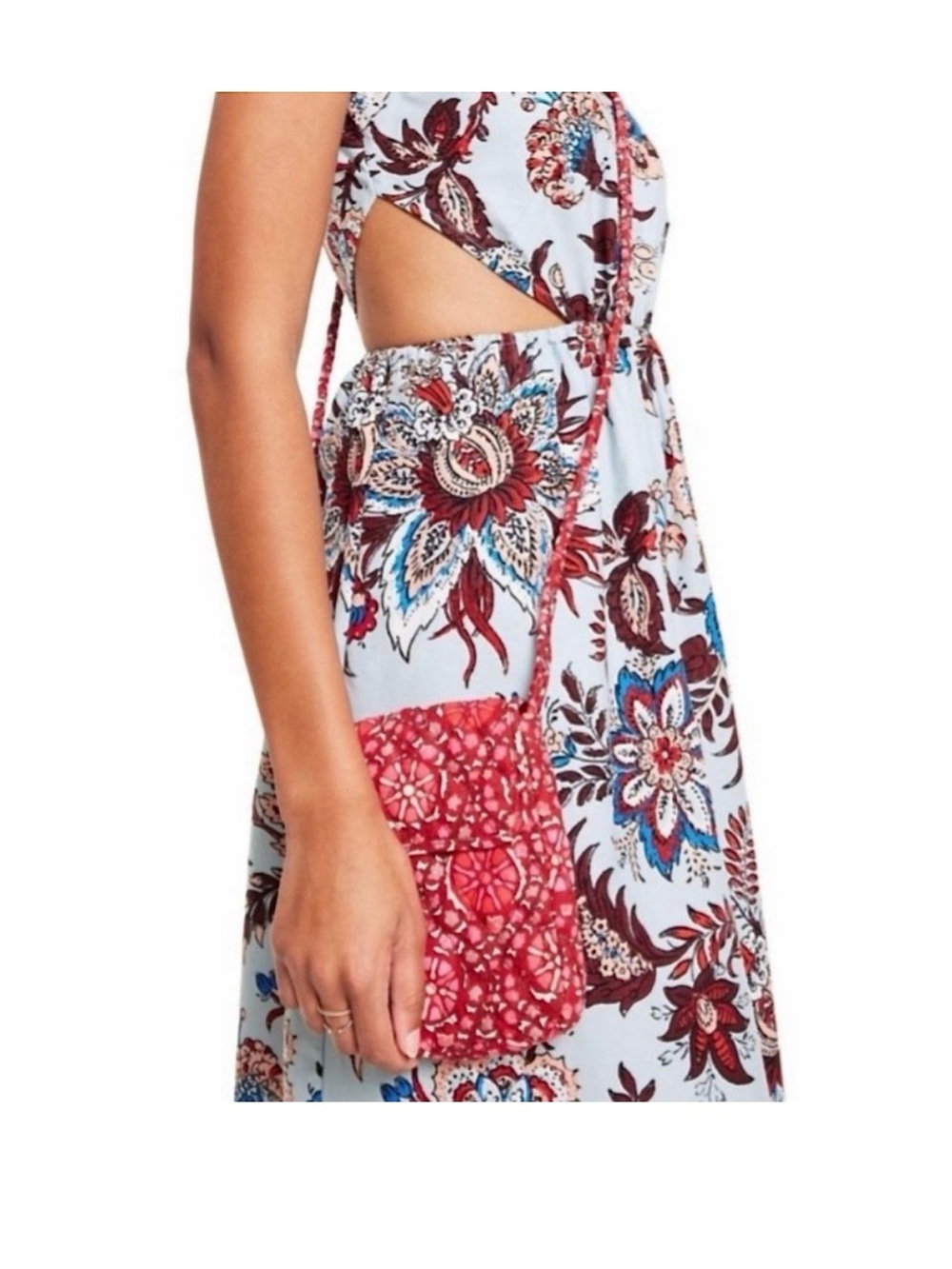 RHODE Pink-Red Floral Mini Shoulder Bag